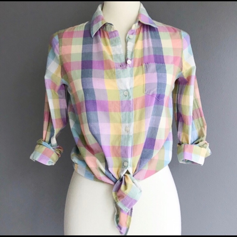 Madewell plaid button down shirt